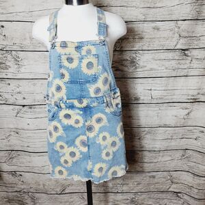 Epic Threads Dress 14 Sunflowers Overall Skirt Denim Jean Retro 90s Reg $48.00